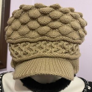 Chunky Knit Tan Women's Hat